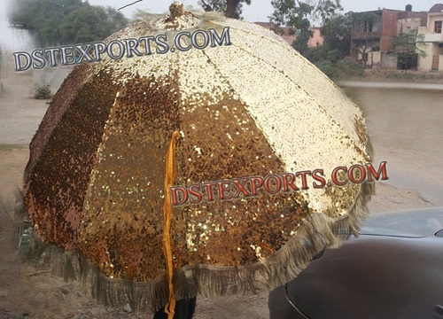 Wedding Decorated Golden Umbrella