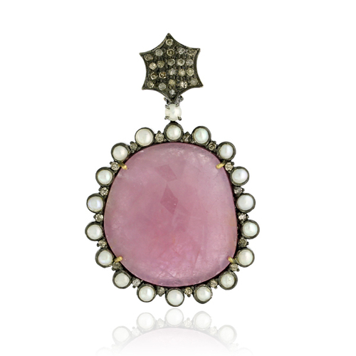 Pave Diamond Gemstone Pendant
