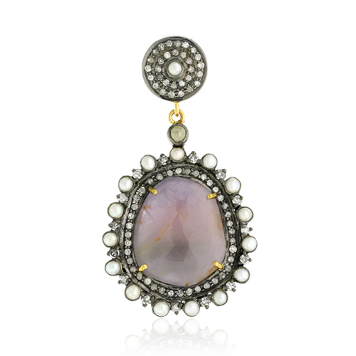 Diamond Gemstone Victorian Pendant