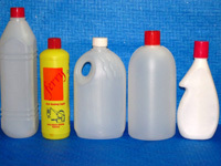Oval Bottle - Plastic, 0.5-5 Liter | Round Shape, Cap with Brush, Ideal for Industrial Use in Chemicals, Oil, and Pharmaceuticals
