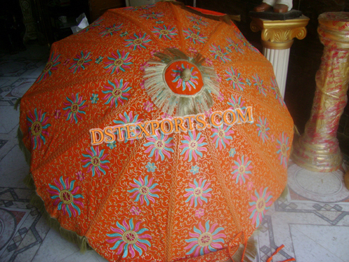 Wedding Embroidered Orange Umbrella