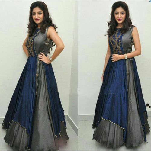 Grey & Blue Indo Western Suit