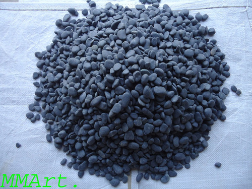 High Hardness Black River Pebble Stone For Gardening Solid Surface