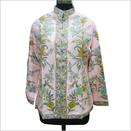 Ari Handwork Jacket - 100% Silk, Size S-M, Pink | Handcrafted, Short Style, Unique Design