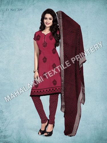 Maroon Stylish Cotton Dress Material