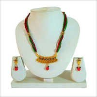 Red Green Laxmi Coin Pendant Set 225