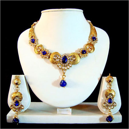 Blue Kundan Necklace Set 212