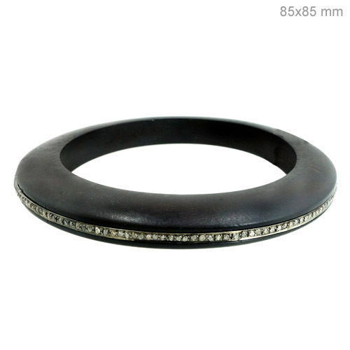 Diamond Sterling Silver Bangle