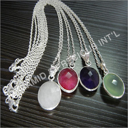 Silver Plated Gemstone Necklace