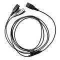 Y Cable Training Cord - Pvc, 1.2m Length, Black Color | Dual Transmit, Quick Disconnect, Connects Two Headsets To Pc/telephone For Data Transfer