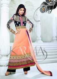 Indian Churidar Suits - Georgette Fabric, Bust Size 38-44, Salwar Kameez | Embroidered Hand Work, Patch Work, Dry Wash Only