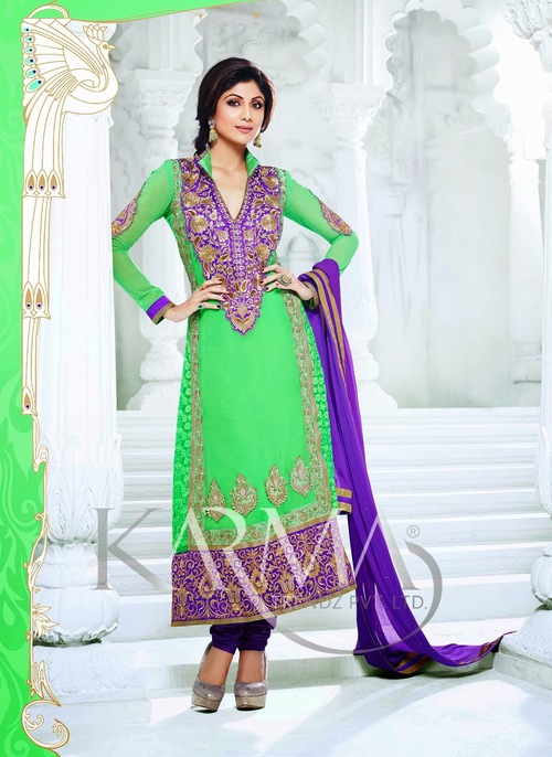 Designer Ladies Wear - Georgette Salwar Kameez, Sizes 38-44 | Embroidered, Patch Work, Elegant Dupatta