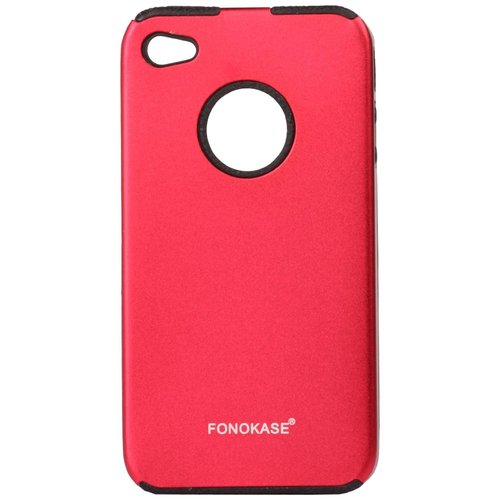 Fonokase Chrome Case for iPhone 4-Matte Finish (Red) 