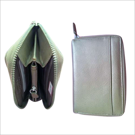 Stone polished leather wallet