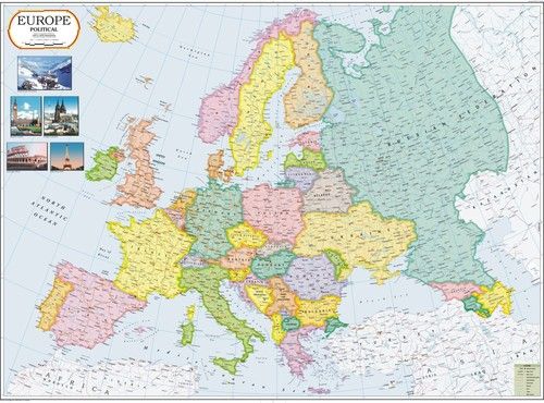 Europe Political Map Dimensions: 70 X 100 Centimeter (Cm)