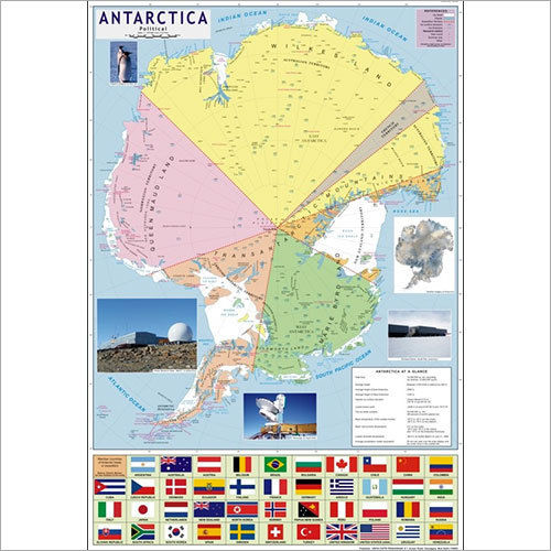 Antarctica Political Map Dimensions: 70 X 100  Centimeter (Cm)