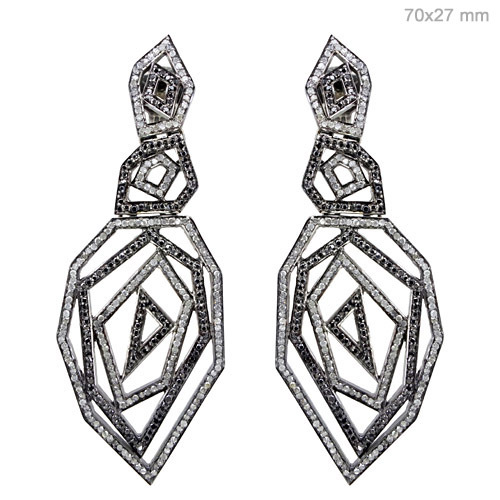 Pave Diamond Gold Earrings