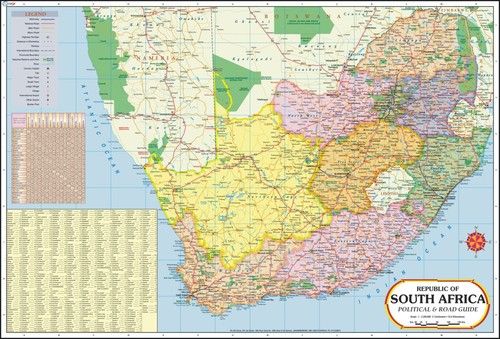 South Africa Map Dimensions: 70 X 100  Centimeter (Cm)