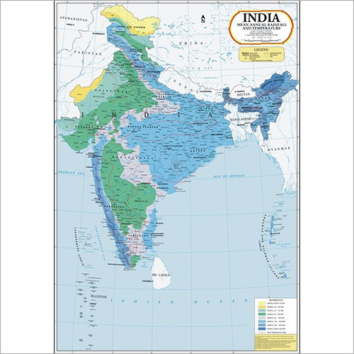 India Annual Rainfall & Temperature Map