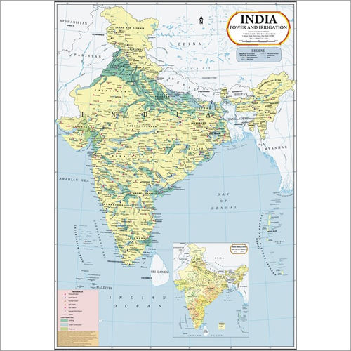 India Power & Irrigation Map Dimensions: 70 X 100  Centimeter (Cm)