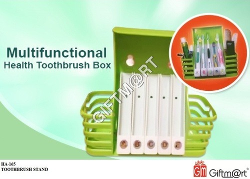 Green And White Tooth Brush Holder