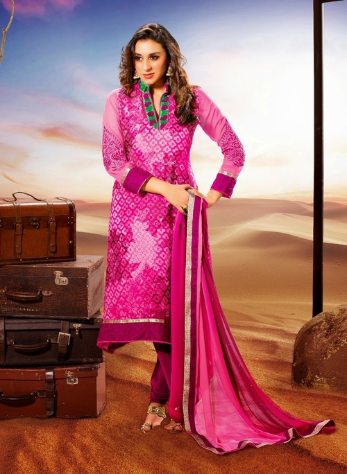 Crepe Printed Salwar Kameez 