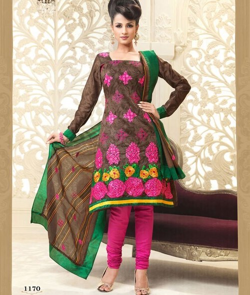 Fashionable Dress Material On Cotton