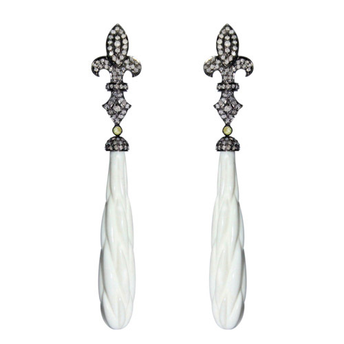 Onyx Diamond Gold Earrings