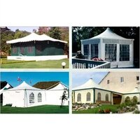 Pvc Coated Tirpal Tent - Standard Size, White Color | Uv Protection, Longer Functional Life, Customized Design For Events & Exhibitions