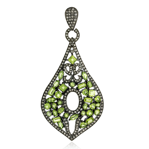 925 Silver Diamond Gemstone Pendant Jewelry Weight: 18.83 Grams (G)
