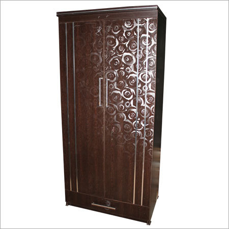 Folding Wardrobe - Wood Variable Size Brown | Folding Doors Secure Locking Termite Resistant Space Saving Stylish Design