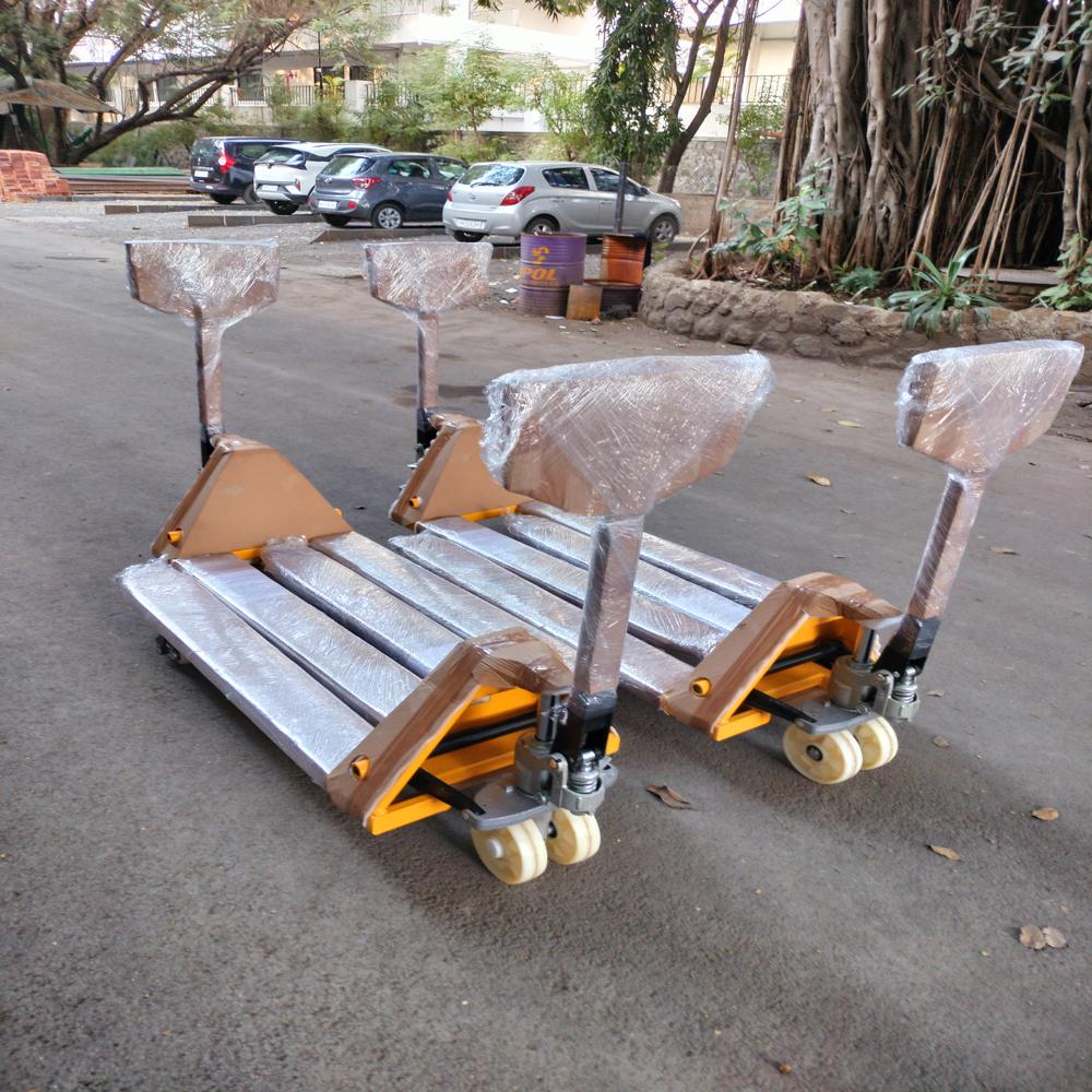 Hand Pallet Trucks - Compact Design with Rotating Wheels | Easy Operation for Left and Right-Handed Operators