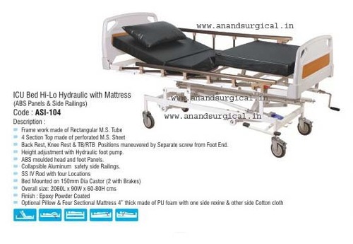 ICU Bed Hi-Lo Hydraulic with Mattress