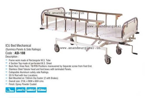 ICU Bed Mechanical (Sunmica Panels & Side Railings)