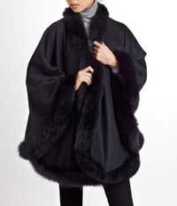 Pure Cashmere Cape With Fox Furs