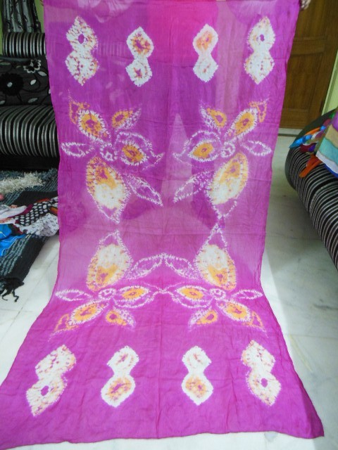 Hand Brush Paintings In Silk Scarfs