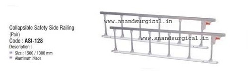 Collapsible Safety Side Railing (Pair) - Aluminum, 1500/1300 mm | Easy Detach, Spring Lock, Corrosion Resistant, Durable
