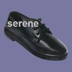 Fiber School Shoe - Fiber Material, Various Sizes, Black | Durable, Lightweight, Comfortable, Lace-up, Rubber Sole