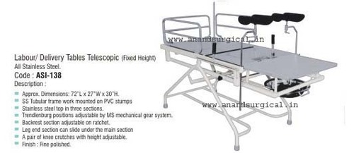 Labour/ Delivery Tables Telescopic (Fixed Height)