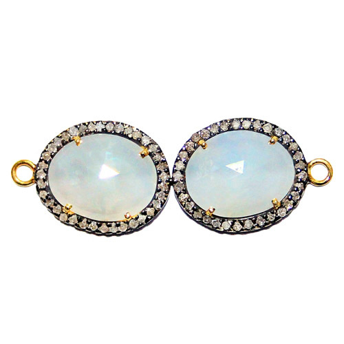 Moonstone Diamond Gold Finding - 14k Gold, 49x17 mm, Moonstone | Elegant Design, Versatile Use, Durable