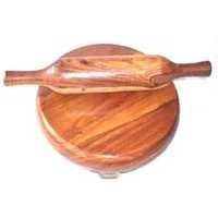 Wooden Kitchenware - Round 12 Inches, 1 Inch Thick, Polished Finish, 8 Inch Handle | Durable, Impact Resistant, Termite Resistant, Eco-friendly, Elegant Design