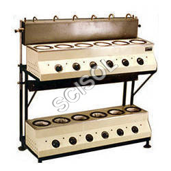 Kjeldhal Distillation & Digestion Units - Mild Steel, 220V AC, 50Hz, Single Phase, 3/6 Tests, Heater/Mantel, Fume Duct, Condenser Rack, Dual Heating Shelves | Individual Switches