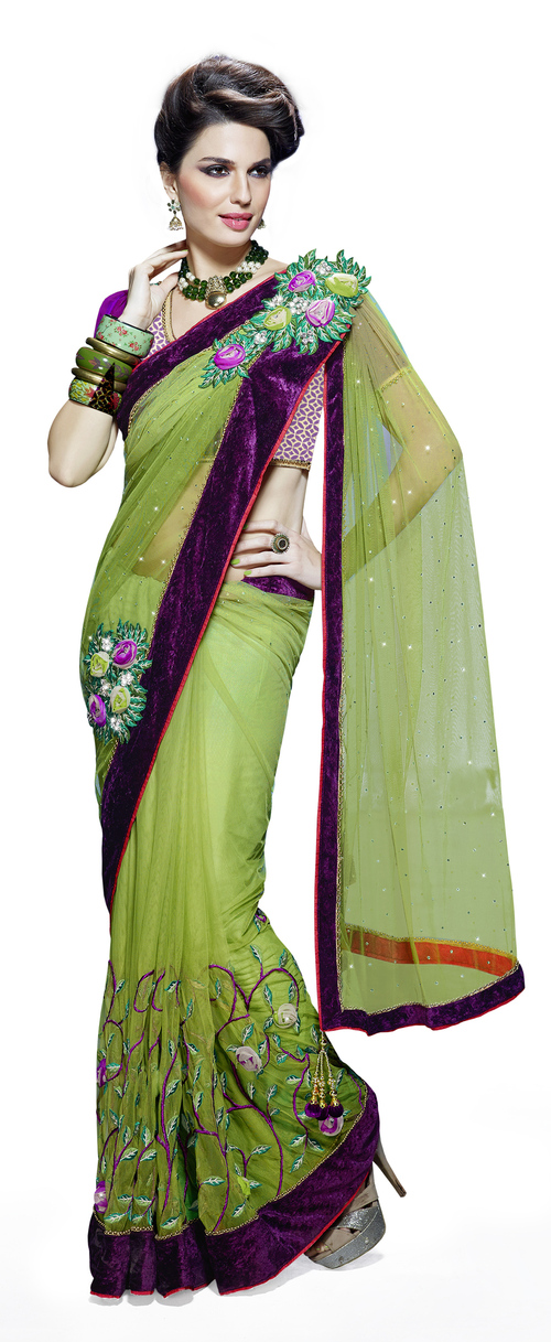 Detachable Double Pallu Designer Elegant Saree