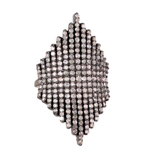 Sterling Silver Diamond Fashion Ring