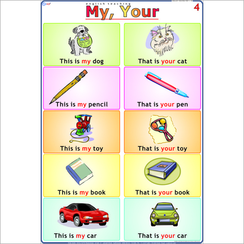 My - Your English Chart