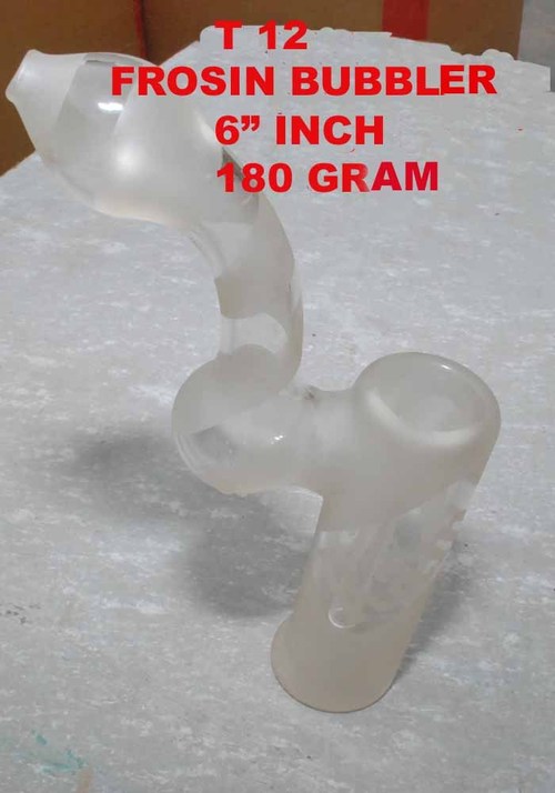Frosin Bubbler - Glass, 6 Inches, White | Frosted Design, Smooth Smoking, Portable, Easy Cleaning