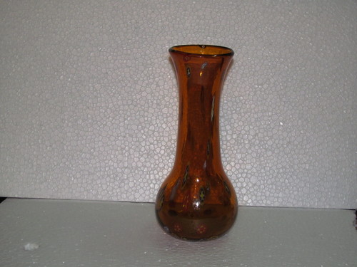 0965 - Glass 10x4 Inches Amber, Bulbous Base | Elegant Design, Durable, Easy Cleaning