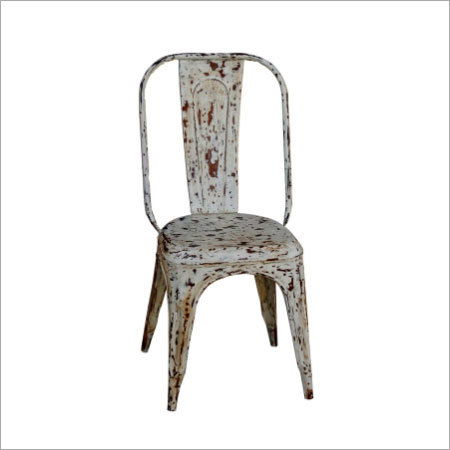 Industrial Furniture-Chair - Metal, 18x16x36 Inches, Off-White | Durable, Ergonomic, Rust Resistant, Easy Assembly