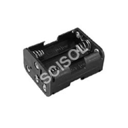 Four Cell Holder - ABS Plastic, 40x20x15 mm, Black | Secure Hold, Easy Access, Durable Design, Compact Size