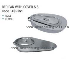 Bed Pan with cover S.S.